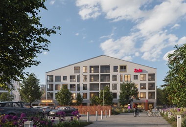 Bostadsaktiebolag  Turun Harppuunan Kompassi utsikt från torget