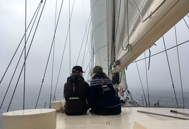 Resekompisar ombord på S/Y Helena av Segelfartygsstiftelsen